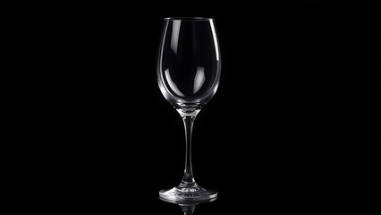 Elegant wine glass glowing with reflections, isolated on a dark and sophisticated backdrop.