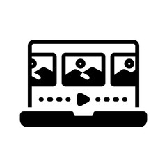Vector solid black icon for Slideshow