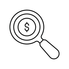 Investment Research thinline icon , vector, pixel perfect, illustrator file 
