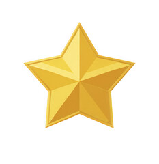 Fototapeta premium Golden star symbol on a clean white background.
