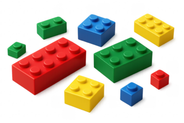 Colorful plastic building blocks for children's construction games