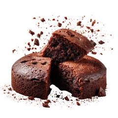 Freshly Baked Chocolate Cake Being Broken into Pieces