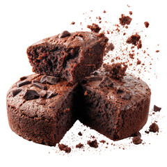 Freshly Baked Chocolate Cake Being Broken into Pieces
