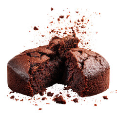 Freshly Baked Chocolate Cake Being Broken into Pieces