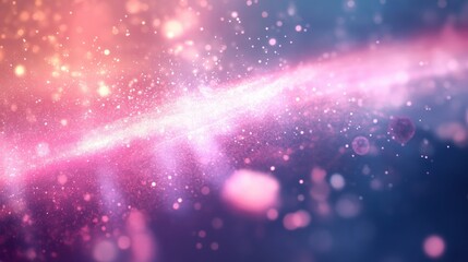 A powerful beam of light targeting and dissolving cancer cells on blurred background