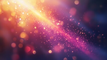 A powerful beam of light targeting and dissolving cancer cells on blurred background