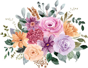 beautiful flower watercolor arrangement bouquet