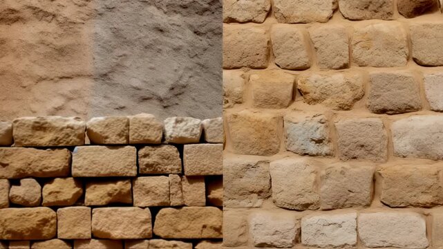 Ancient brick walls construction process