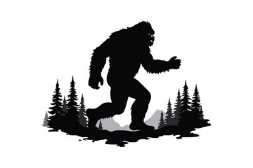 Fototapeta premium Bigfoot Sasquatch Silhouette Bundle 