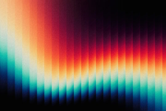 Modern retro red yellow blue gradient line on black background