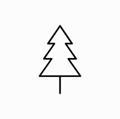 Fototapeta premium Pine Tree Icon – Minimalist Line Vector Silhouette