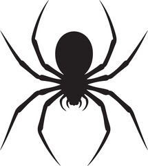 Minimalist Geometric Spider Silhouette  Black and White Vector Illustration