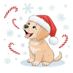 christmas dog with gift