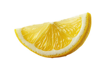 Fresh lemon slice with vibrant yellow color and textured skin.