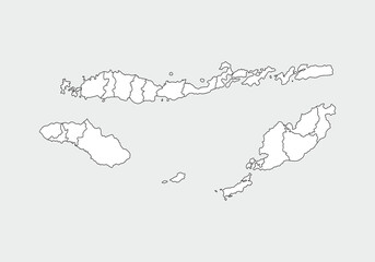 simple administrative, political and road map vector map of indonesian east nusa tenggara province