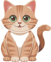 Obraz premium Adorable orange tabby kitten with big green eyes