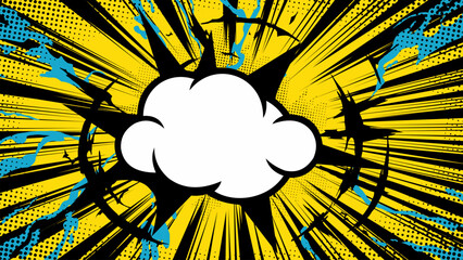 yellow comic zoom backgound vector