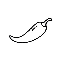 Chilli icon. Simple outline style. Pepper, spicy, chili, hot, jalapeno, spice, chile, paprika, food concept. Thin line symbol. Isolated design.