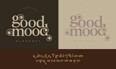 Key Alphabet Elegant Serif Typeface with Swashes for Design