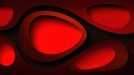 Abstract red and black shapes create a layered paper cut effect ideal for modern backgrounds and creative design projects beautifully.