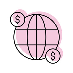 International Money color shadow thinline icon , vector, pixel perfect, illustrator file  
