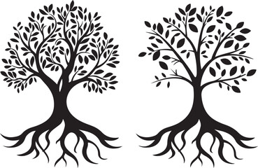 Tree Silhouette Clipart Pack