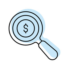 Investment Research color shadow thinline icon , vector, pixel perfect, illustrator file 
