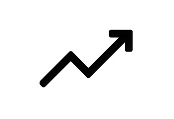 Black arrow icon symbolizing positive growth and progress.