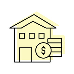 Real Estate Investment color shadow thinline icon , vector, pixel perfect, illustrator file 
