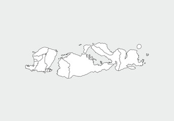 simple administrative, political and road map vector map of indonesian west nusa tenggara province