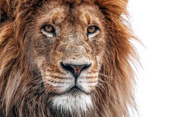 Close-up portrait of a majestic wild lion