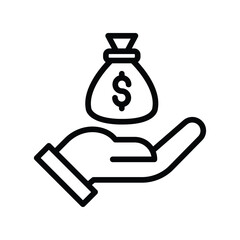 Money Investment line icon , vector, pixel perfect, illustrator file 
