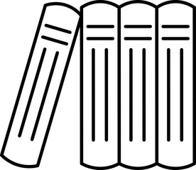 Book Stack Icon for Study and Education. Line art closed book stack icon representing study materials education resources knowledge and learning support for schools colleges and digital platforms.