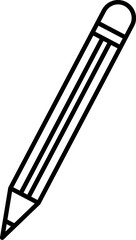 Pencil Icon for Writing and Education. Line art pencil icon symbolizing writing drawing creativity study and educational tools for students schools colleges training and business purposes.