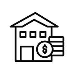 Real Estate Investment line icon , vector, pixel perfect, illustrator file 
