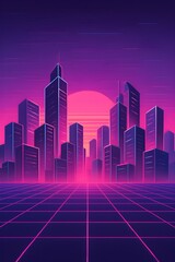 city skyline at night