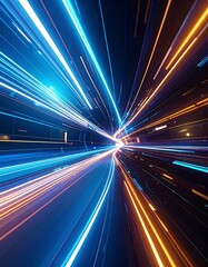 Obraz premium Abstract digital speed tunnel