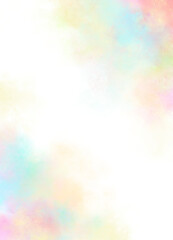 レインボー水彩フレーム 背景素材 テクスチャ 優しい にじみ 温かい