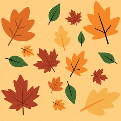 Fototapeta premium Autumn fall leaves illustration vector