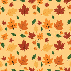 autumn leaves seamless pattern