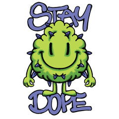 Cheerful Spiky Monster hand drawn tshirt illustration