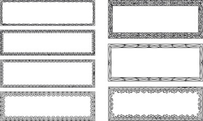 Set of Detailed Decorative Frames and Borders - Vintage Vector