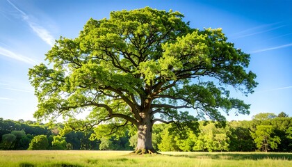 Fototapeta premium Majestic oak tree in a field