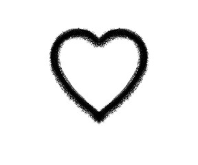 Grunge heart shape isolated on transparent background for love and romance theme