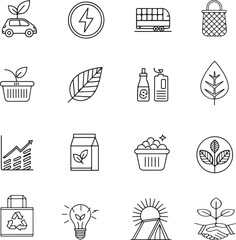 Eco-Friendly Concepts & Sustainable Living Icons