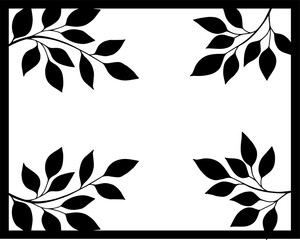 Hand drawn doodle frame or wreath on white background. Decorative vector design element with copy space for text.