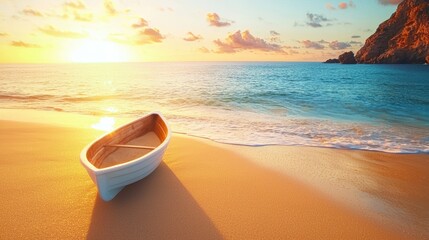 Soft gold sand sparkling under the sun on a tranquil beach, creating a peaceful, golden scene.