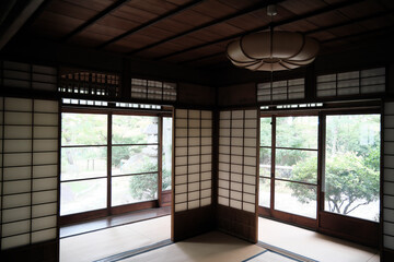 Fototapeta premium he Quiet and Beautiful Interior of a Traditional Japanese House