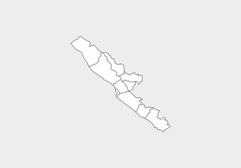 simple administrative,political and road map vector map of indonesian bengkulu province