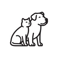 PET CARE ANIMAL LOGO DESIGN WITH CAT AND DOG 